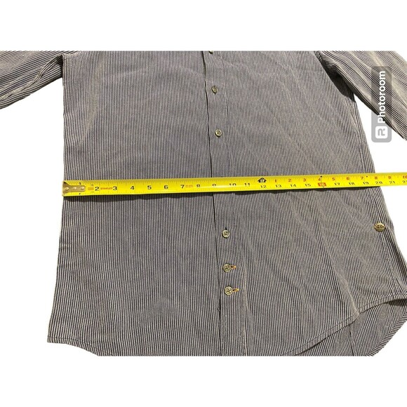 Hugo Boss Orange Mens Size M Blue  White Stripes Long Sleeve‎ - Picture 10 of 10